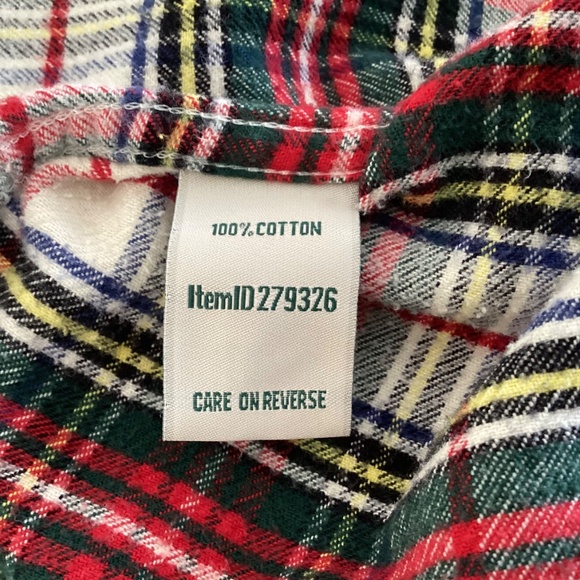 L.L.Bean Women’s Scotch Plaid Flannel Shirt Red Green Relaxed Fit Cotton - Picture 7 of 11
